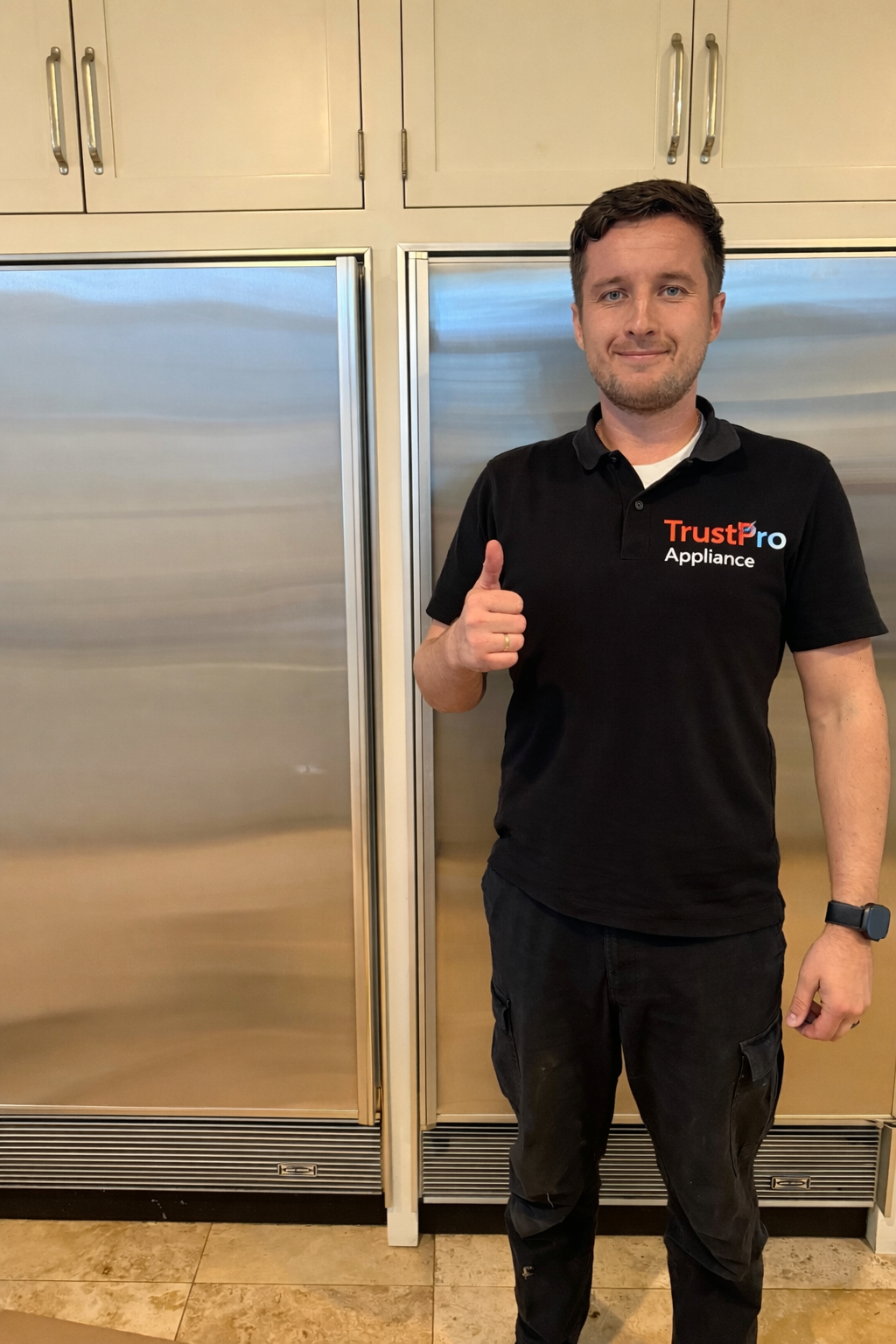 Trust Pro technician repairing Bosch appliance in The Loop